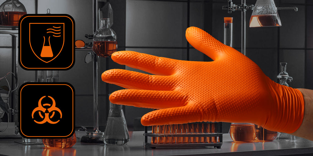 Mănuși Velo Strong, Orange, mărimea M, Nitril, textură diamant, protecție mecanici