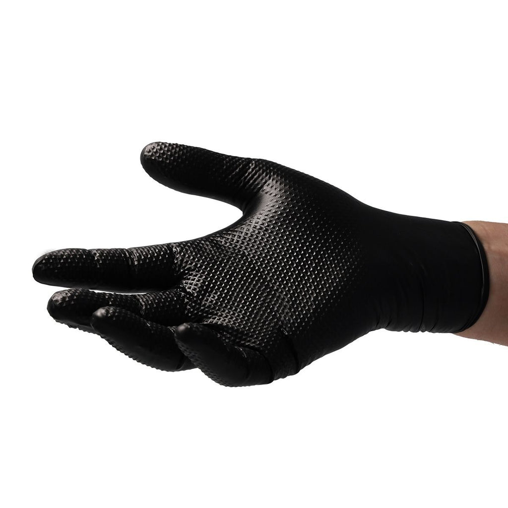 Mănuși Velo Strong, Negre, mărimea 2XL, Nitril, textură diamant, protecție mecanici