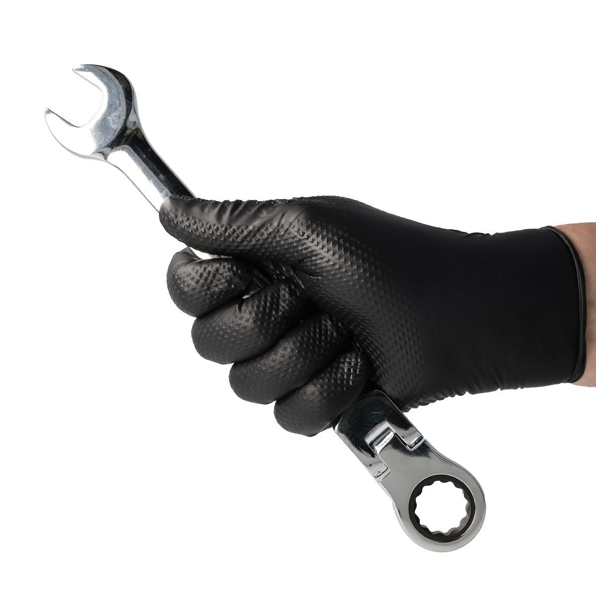 Mănuși Velo Strong, Negre, mărimea 2XL, Nitril, textură diamant, protecție mecanici