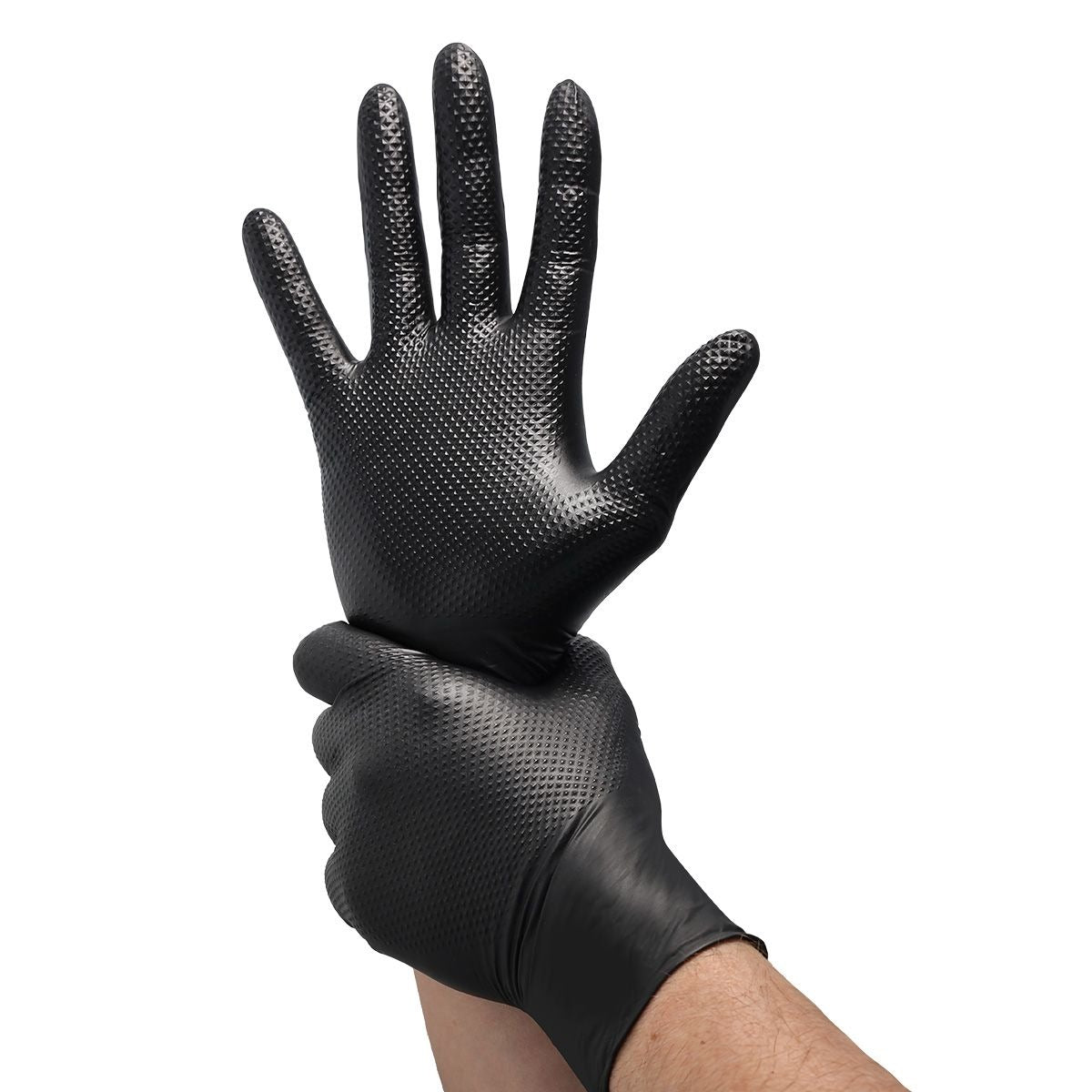 Mănuși Velo Strong, Negre, mărimea 2XL, Nitril, textură diamant, protecție mecanici