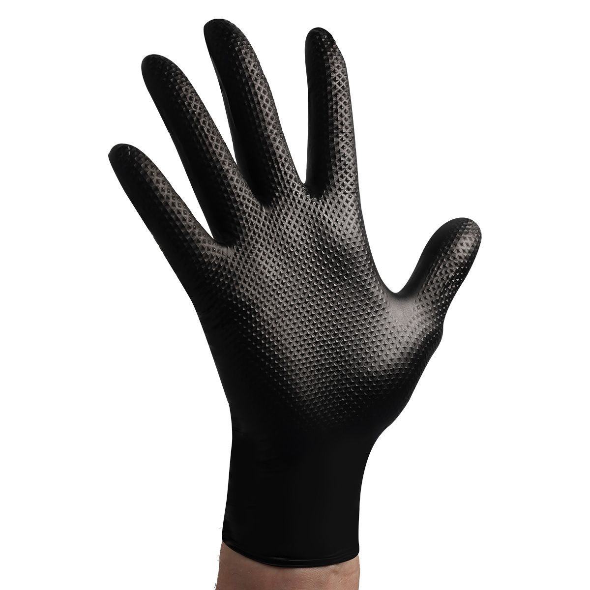 Mănuși Velo Strong, Negre, mărimea 2XL, Nitril, textură diamant, protecție mecanici